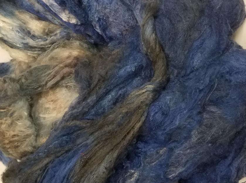 Bewitching Fibers Hand-Painted Mulberry Silk Lap per Ounce - Night Shift