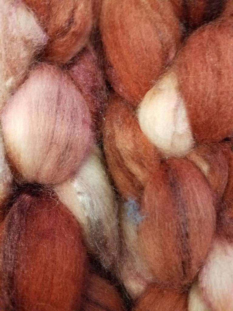70/30 Merino Top & Silk Blend Hand Painted by Bewitching Fibers - 115 g (4.0 oz) Clay