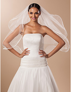 Bridal Veil Double-Tiered Ribbon Edge - 106/108 - White