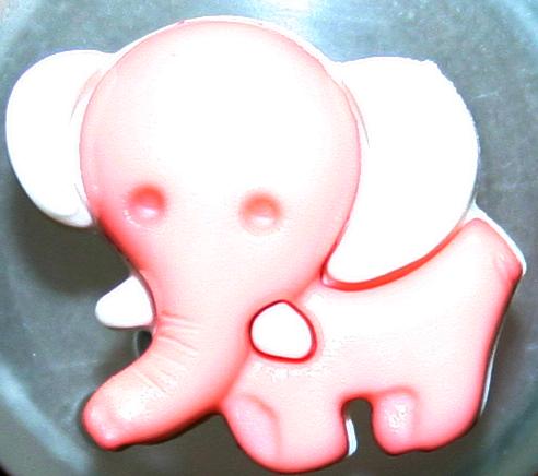 #230906 20mm Novelty Button by Dill - Pink Elephant