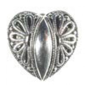 #240721 Heart Metal 15mm Silver Button by Dill