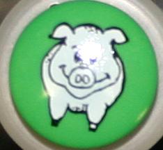 #251200 20mm (3/4 inch) Novelty Button by Dill Green Pig