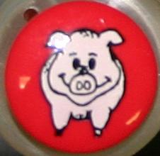 #251202 20mm (3/4 inch) Novelty Button by Dill Red  Pig