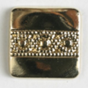 #320296 25mm (1 inch) Square Metal Fashion Button by Dill - Gold
