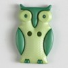 #330800 Green 25 mm (1 inch) Novelty Button by Dill - Owl