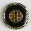 #340169 Nylon 20mm Enamelled Gold and Black Button by Dill
