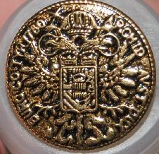 #w0920258 21mm (7/8 inch) Full Metal Fashion Button - Antique Gold