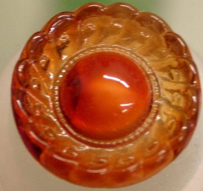 Vintage Glass Fashion Button -  Amber GD0960240 18mm ( 11/16 inch)