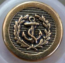 #W0920147 19mm ( 3/4 inch) All Metal Fashion Button - Antique Gold Anchor