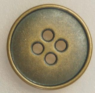 #w0920215 21mm (7/8 inch) Full Metal Fashion Button - Brass