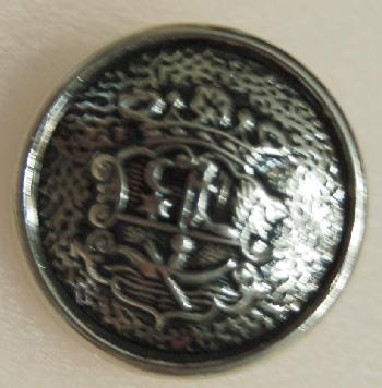 #w0920217 19mm (3/4 inch) Full Metal Fashion Button - Silver Coat of Arms