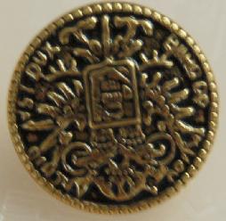 #w0920220 18mm (5/8 inch) Full Metal Fashion Button - Antique Gold