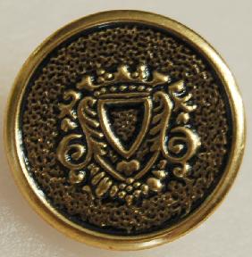 #w0920229 21mm (3/4 inch) Full Metal Fashion Button - Antique Gold