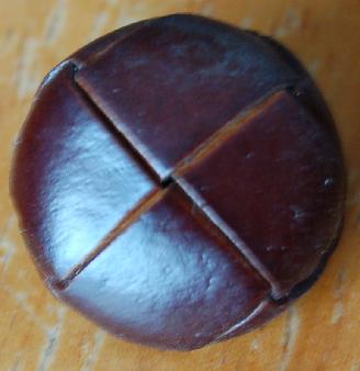 Woven Leather Button - 22 mm (7/8 inch) Fashion Button - Dark Brown Leather