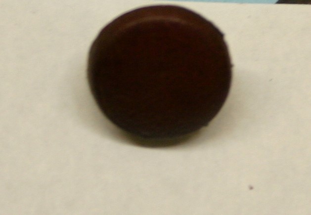Flat Leather Button - 15 mm (5/8 inch) Fashion Button - Brown Leather