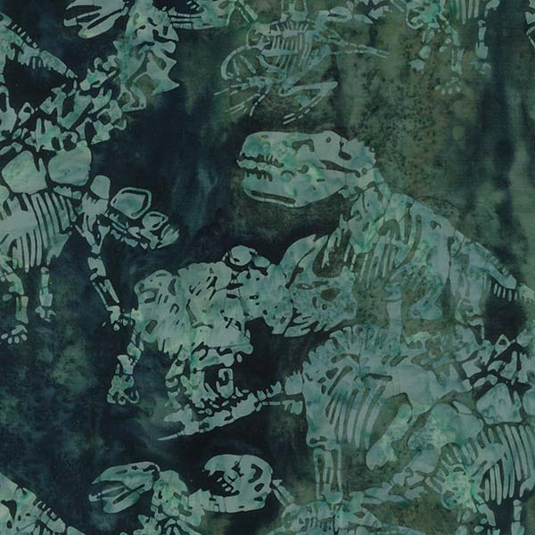 Dinosaurus Banyan Batik Cotton Fabric by Northcott 83100-49 Midnight