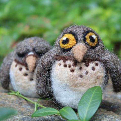 Screech Owl Babies Needle Felting Kit Screech Owl Babies Needle Felting Kit