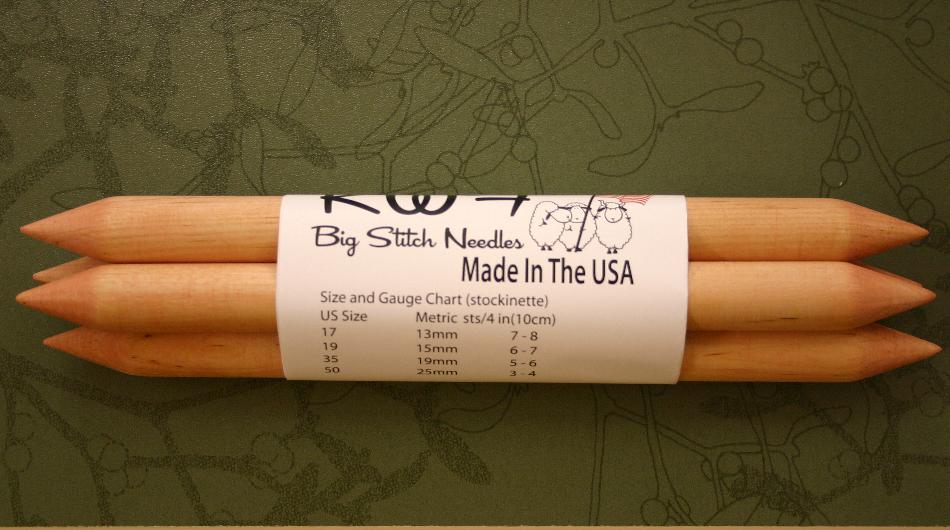 KWF Big Double Pointed Knitting Needles - US 50 (25 mm) 10 inch (set of 4)