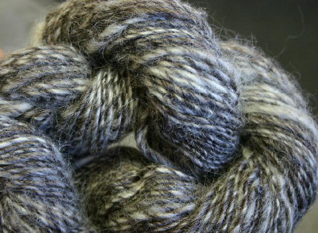 Natural Colored Romney Wool Carded Roving - Gray White Brown  - 4 oz
