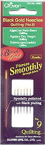 Clover #4980 Black Gold Quilting Needles #9
