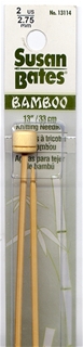 Susan Bates 13 inch Bamboo Single Point Needle Size # 2 2.75mm Susan Bates 13 inch Bamboo Single Point Needle Size # 2 2.75mm
