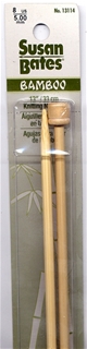 Susan Bates 13 Inch Bamboo Single Point Needle Size # 8 5.00mm Susan Bates 13 Inch Bamboo Single Point Needle Size # 8 5.00mm