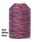 YLI 40/3 Variegated Machine Quilting Thread - 01V Red/White/Blue